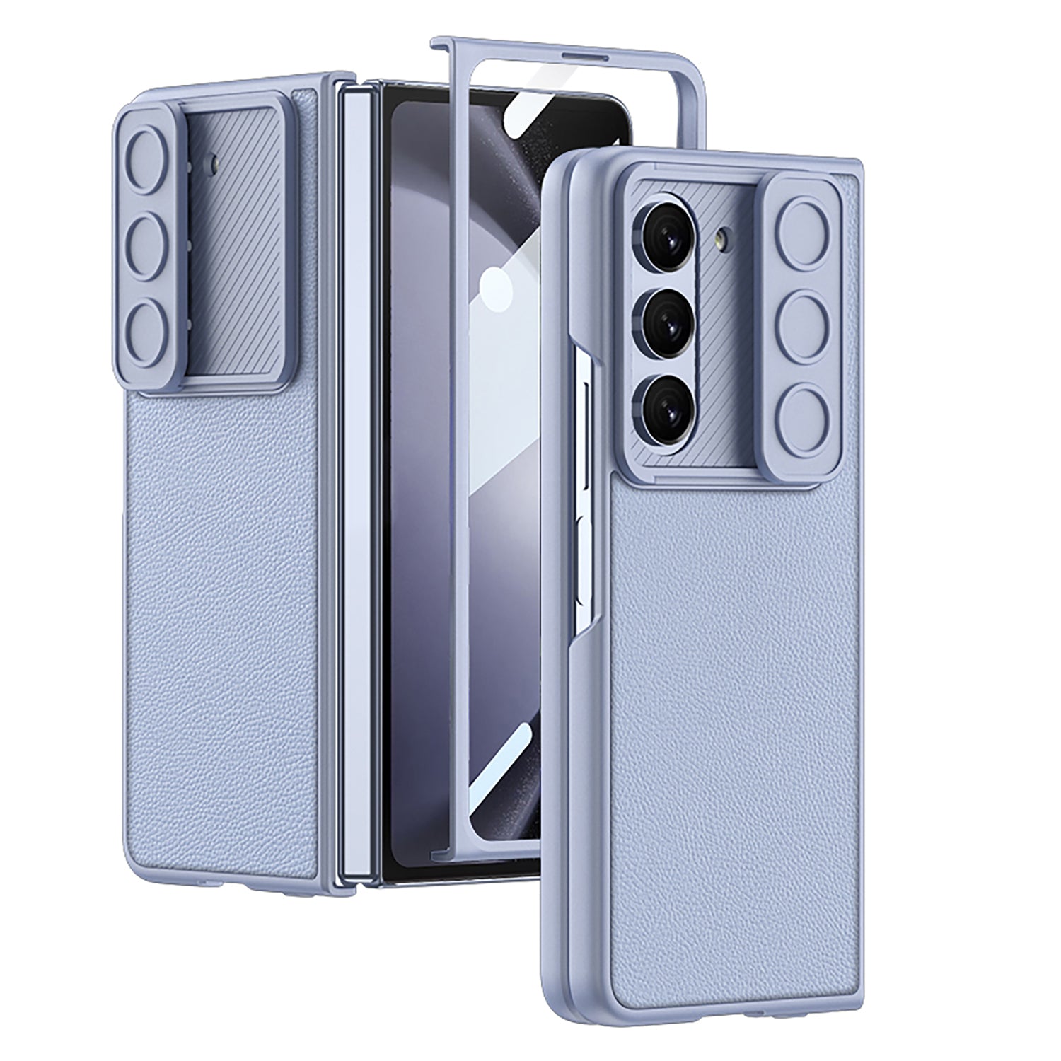 GKK Protective Case for Samsung Galaxy Z Fold5 5G Hard PC PU Slim Phone Case with Tempered Glass Film GKK Protective Case for Samsung Galaxy Z Fold5 5G Hard PC PU Slim Phone Case with Tempered Glass Film
